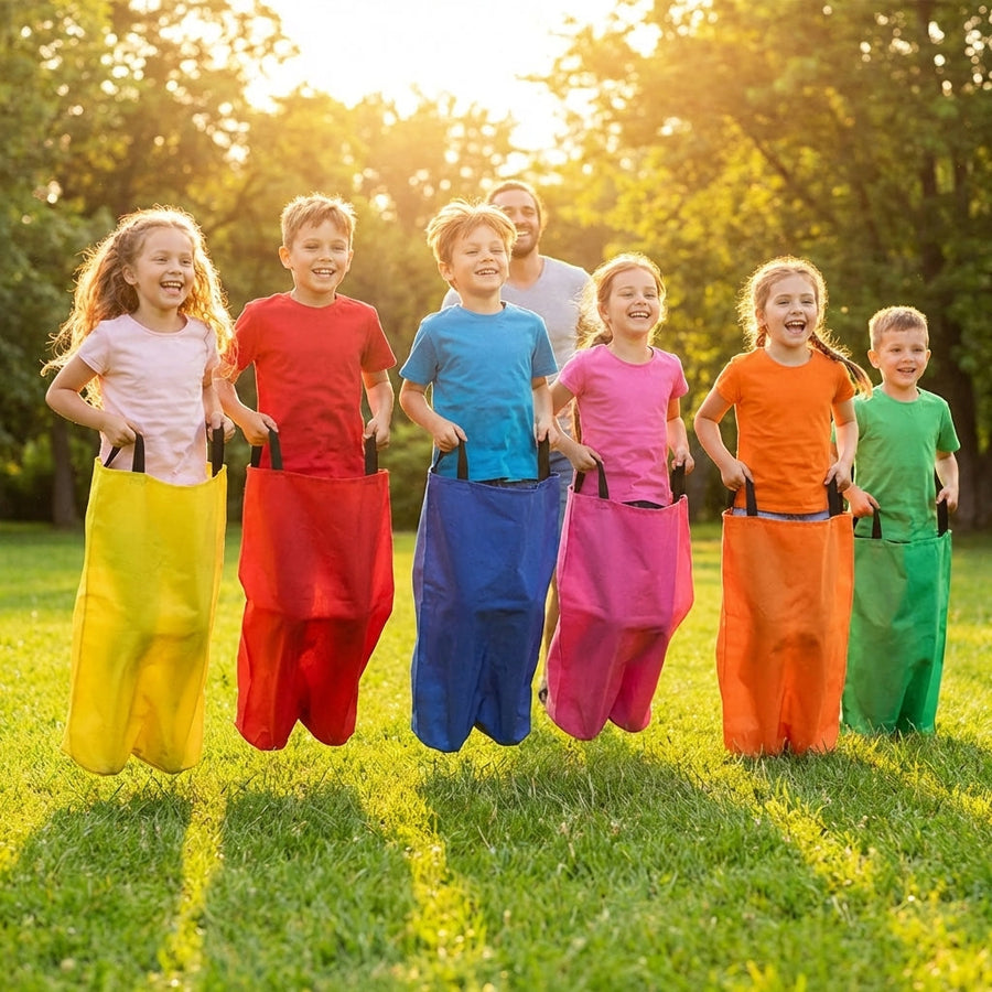 Sack Race Bags – Assorted Colours – Durable Nylon – Sports Day Fun