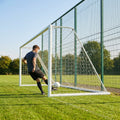 Aluminium football goal with folding mechanism