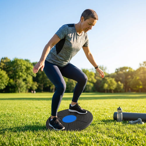 Wobble Balance Board – Black & Blue – Durable PVC – Home & Gym Use