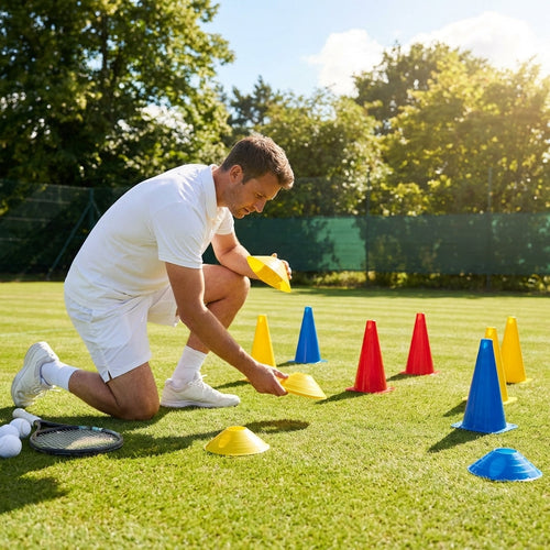 Tennis Training Marker Cones – Various Sizes & Colours – Durable Plastic – Tennis Court Use