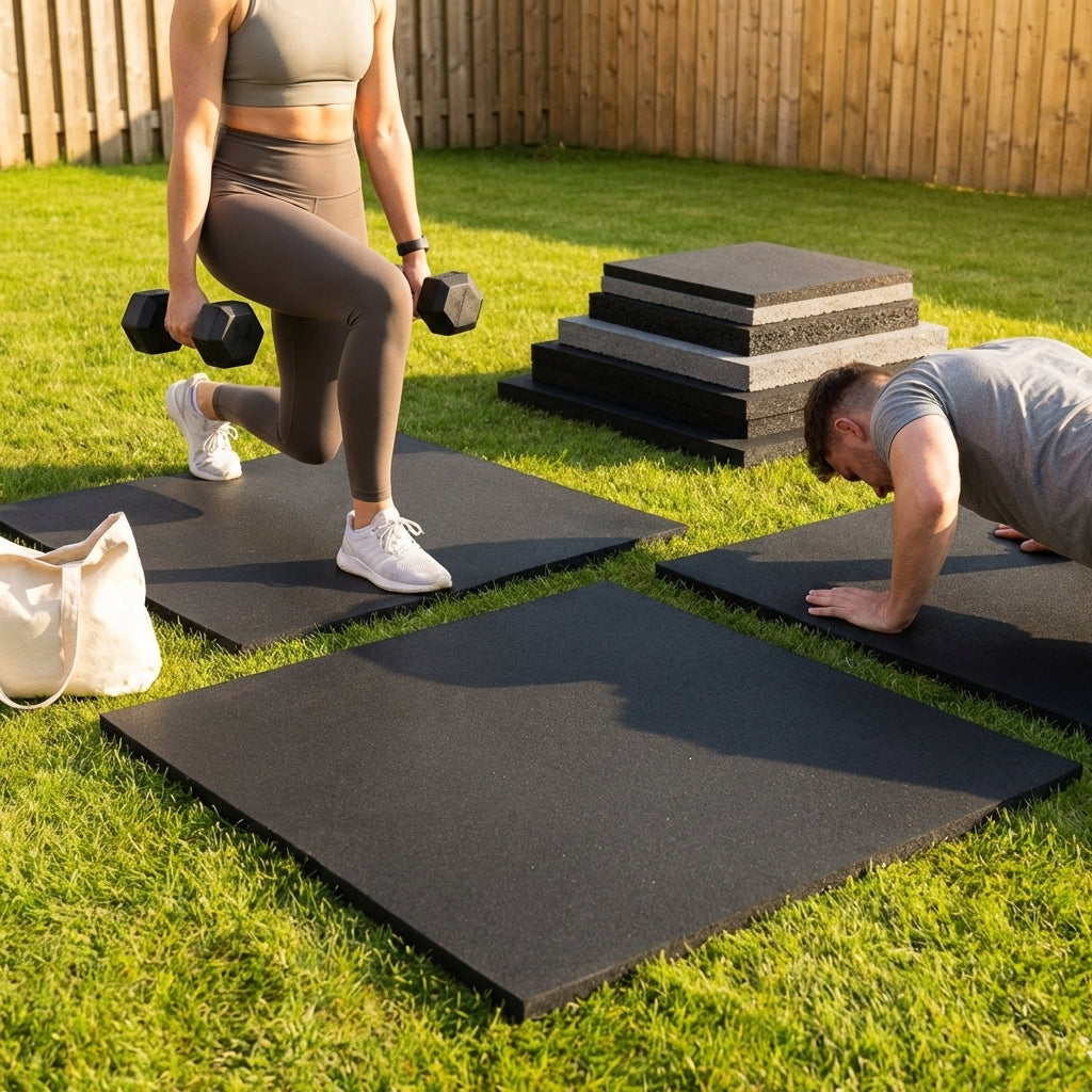Rubber Gym Flooring Mats in various thicknesses and colours