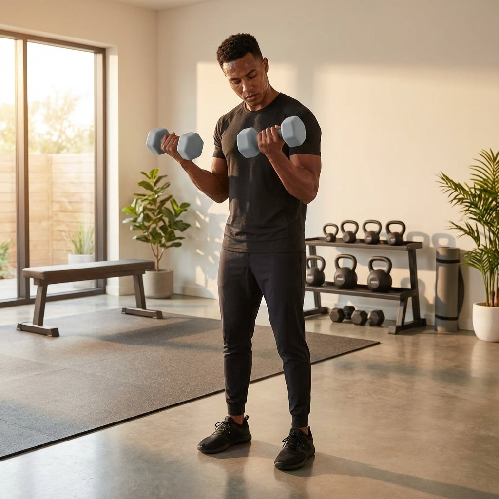 Neoprene dumbbells with non-slip coating for home and gym use