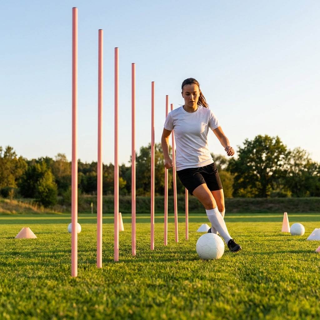 Slalom training poles in vibrant colours for agility training
