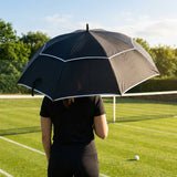 150cm black tennis umbrella with fibreglass frame and EVA handle
