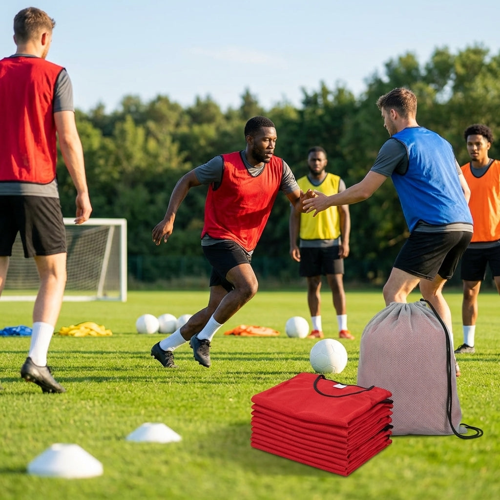 Football training bibs in quick-dry mesh
