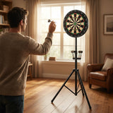 Portable Dartboard Stand with Adjustable Height for Indoor Use