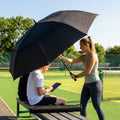 150cm black tennis umbrella with fibreglass frame and EVA handle