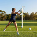 Match netball featuring hand-stitched latex bladder
