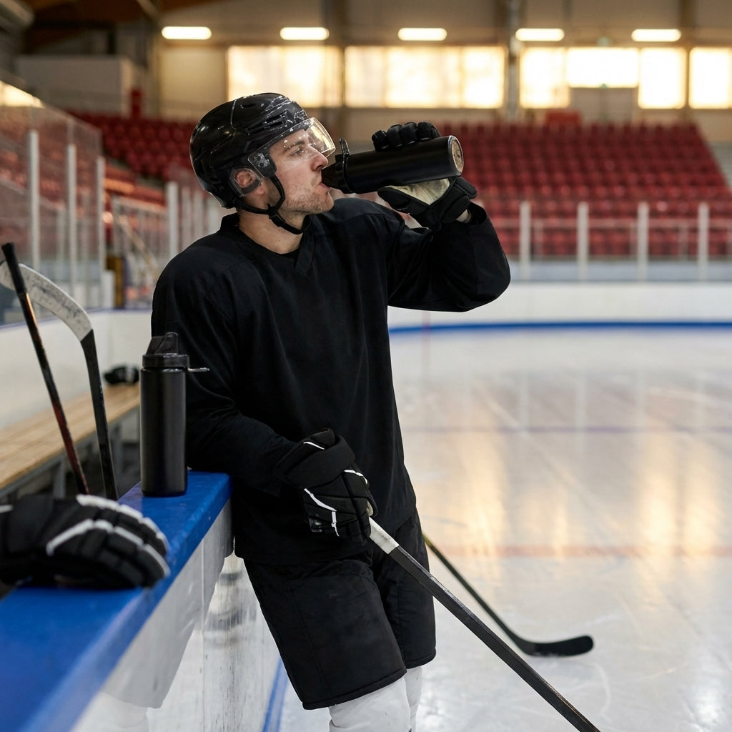 Ice Hockey Water Bottle 1L BPA-Free Plastic