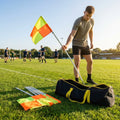 Rugby Corner Flag Set with Fluorescent Flags for Pitch Marking