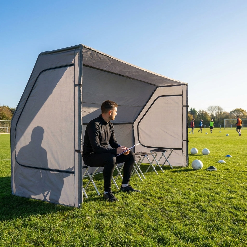 Portable team shelter in 10 colours with steel frame for sports events