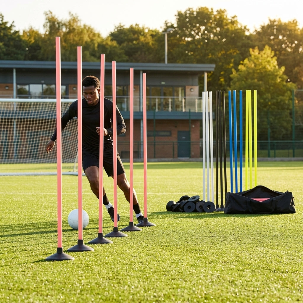 Slalom training poles in vibrant colours for sports practice