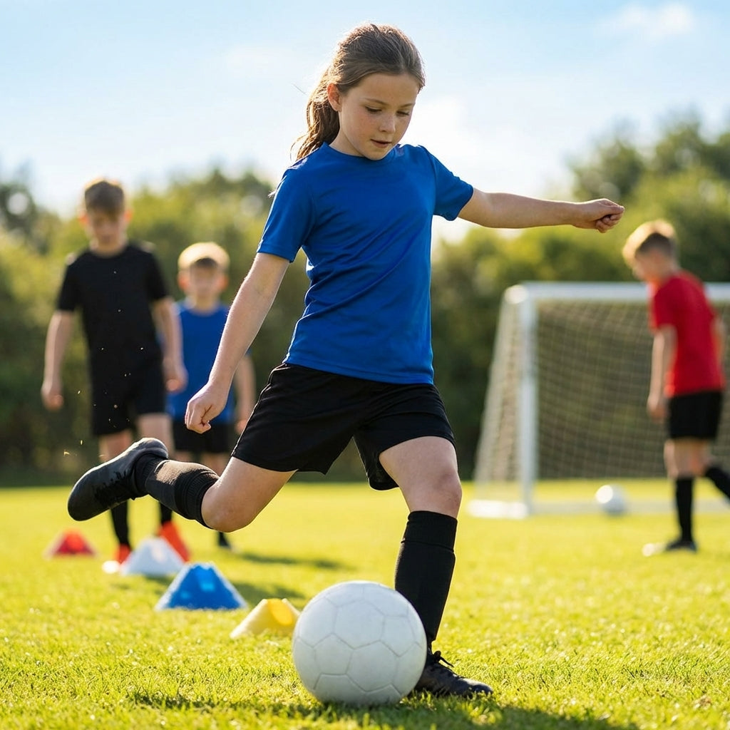 Junior girls' base layer top in various colours for sports and training