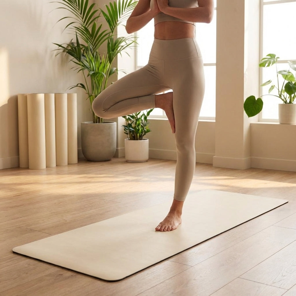 PU Yoga Mat in calming colours, ideal for yoga and Pilates