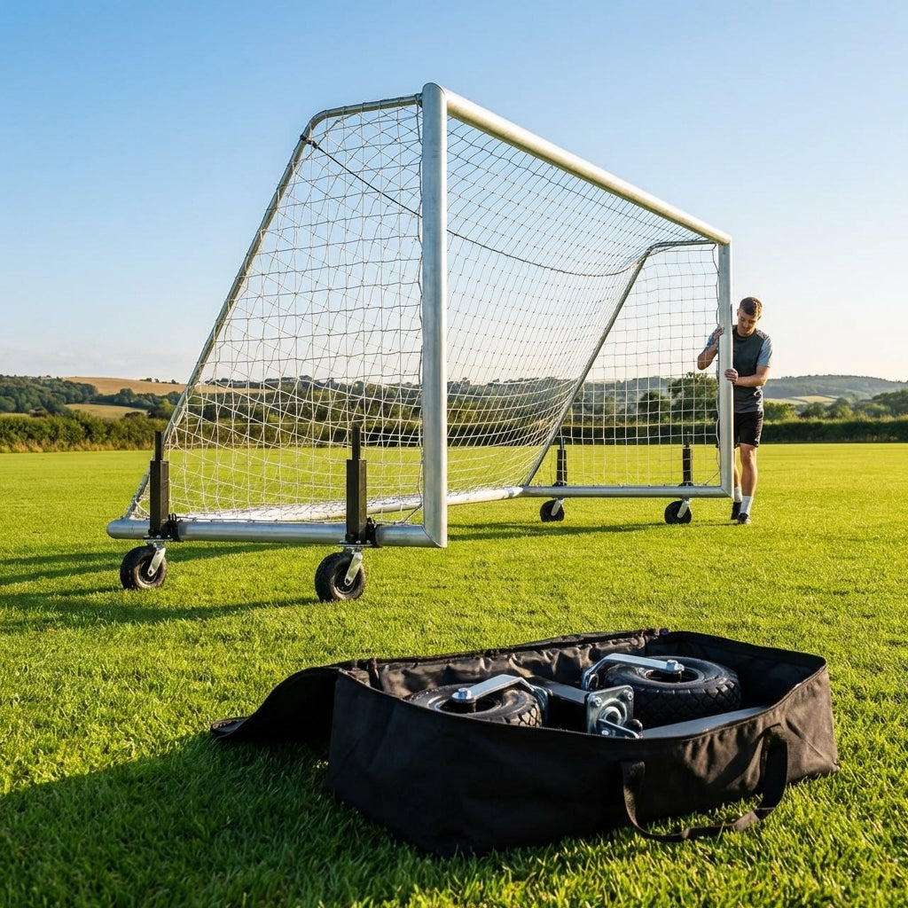 Football goal wheels with 360-degree rotation feature