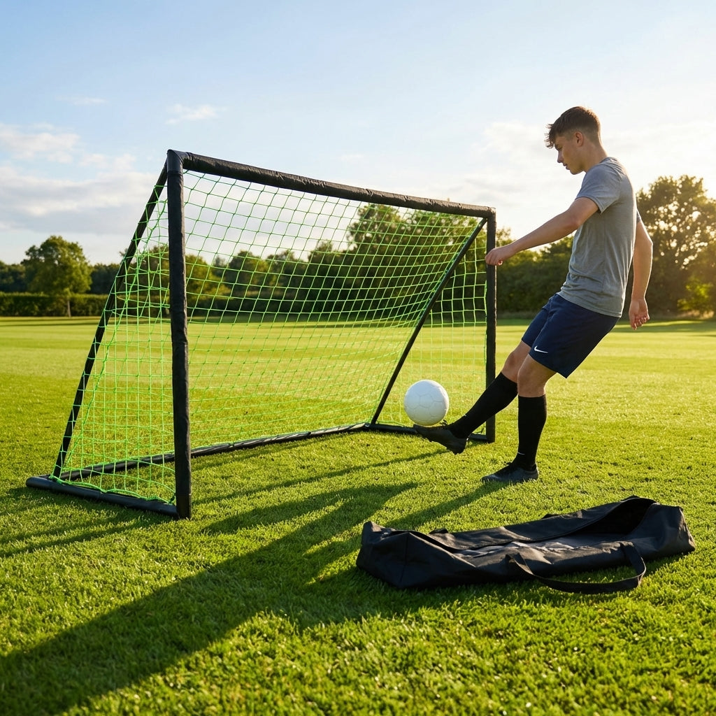 Aluminium Folding Football Goal in various sizes and colours, ideal for training and matches