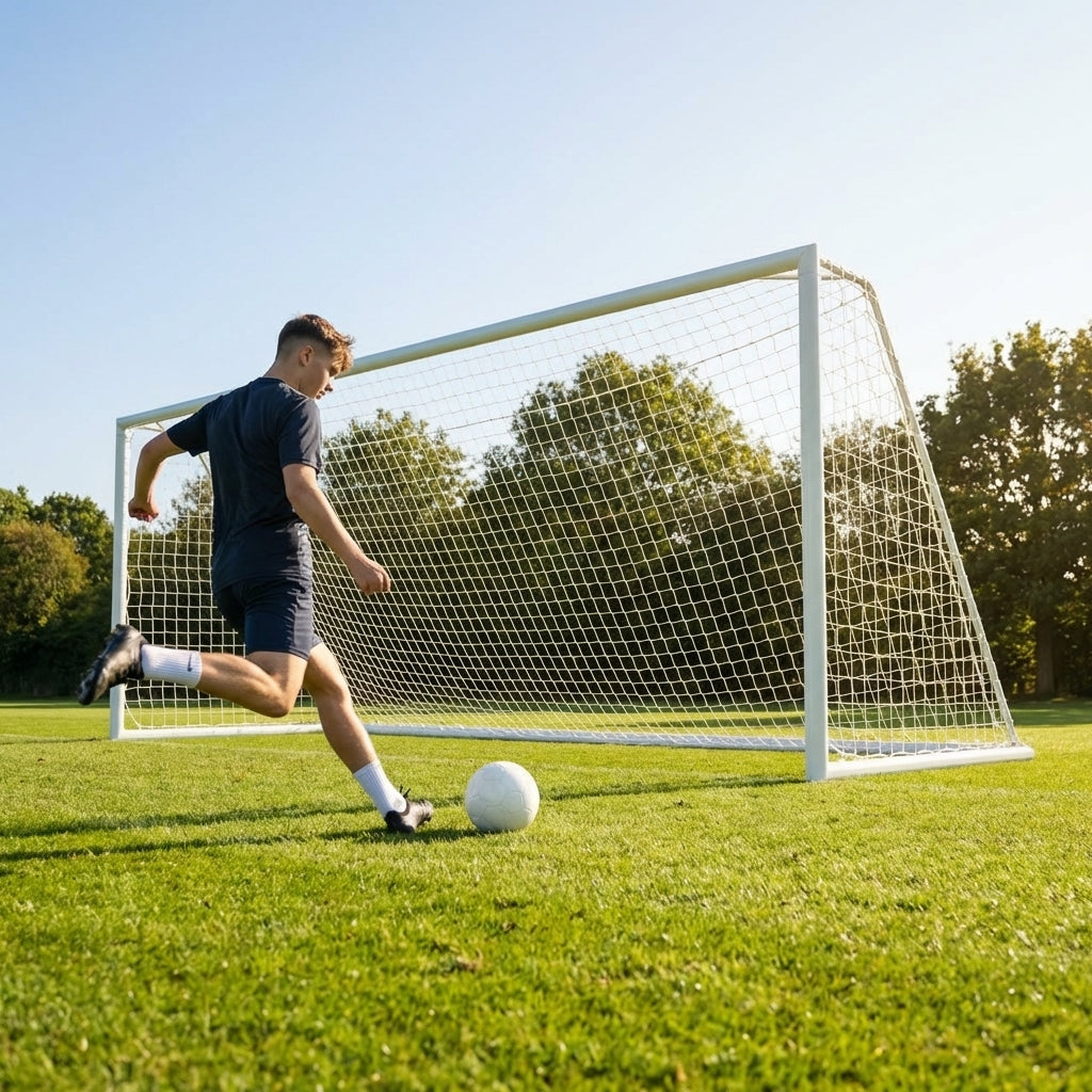 Multi-colour football goal nets for full-size goals