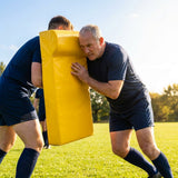 Yellow tackle shield with top wedge for training