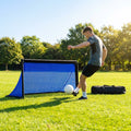 Folding football goal with aluminium frame and high-impact net