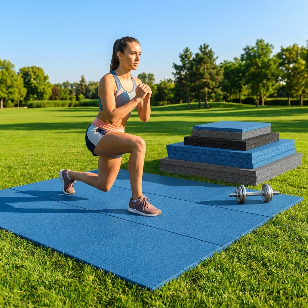 Rubber Gym Flooring Mats in various thicknesses and colours