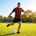 Men's Striped Football Shirt for Matches, Polyester