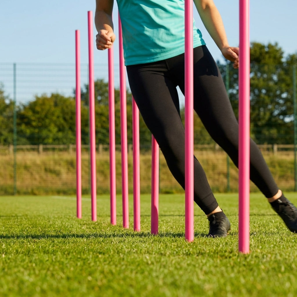 Slalom training poles in vibrant colours for sports practice