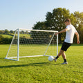 Folding football goal with aluminium frame and high-impact net