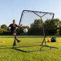 Large football rebound net with galvanised steel frame for training