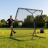 Large football rebound net with galvanised steel frame for training
