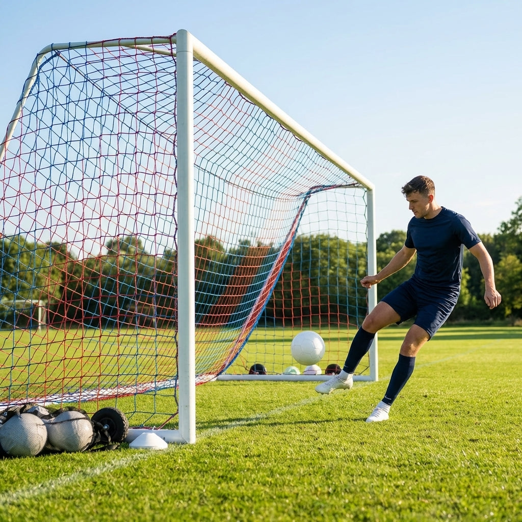Football goal nets 24 x 8 ft, durable HDPE for clubs and schools