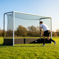 Pop up hockey goals with durable steel frame for indoor and outdoor use