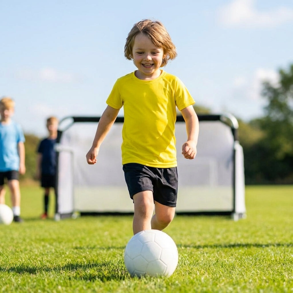 Kids' base layer top in vibrant colours for ages 5-10, ideal for sports