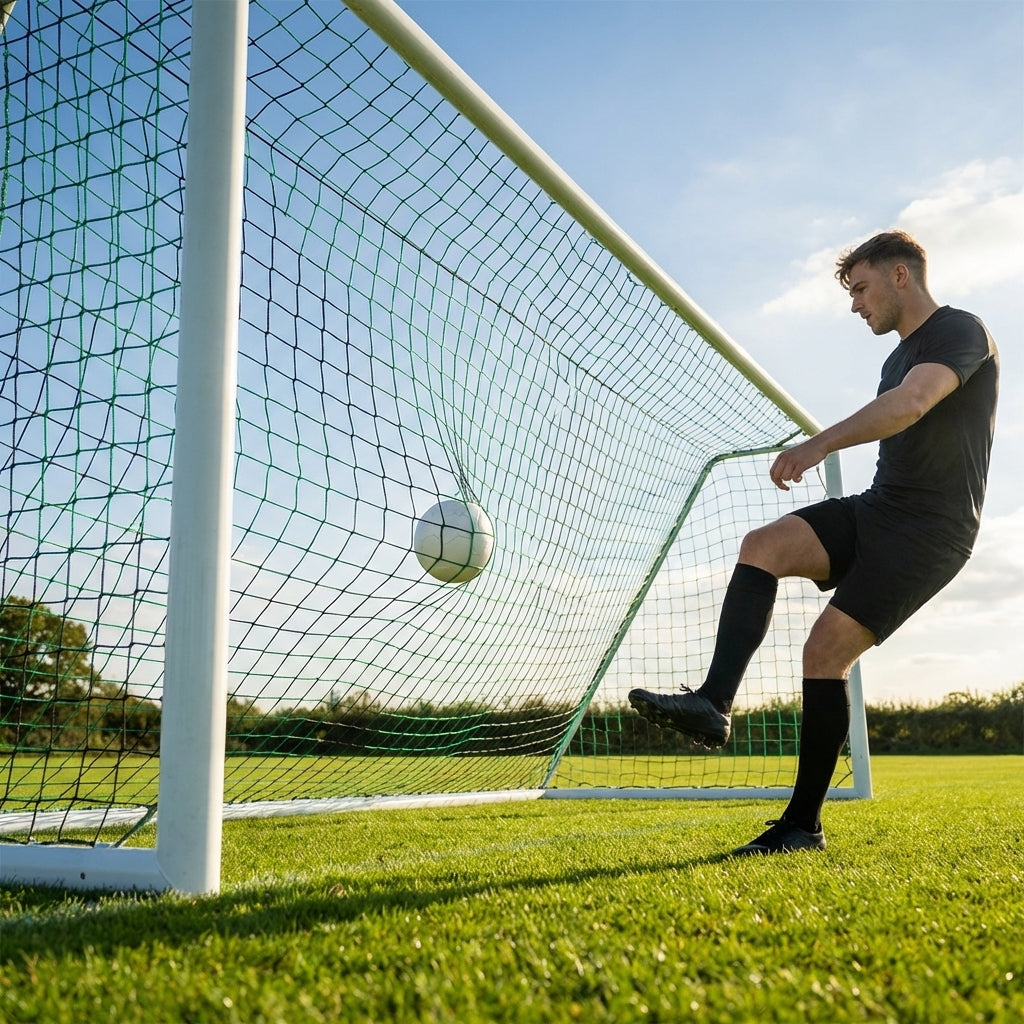 Football goal nets 24 x 8 ft, durable HDPE for clubs and schools