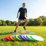 Vibrant flat disc markers for sports training