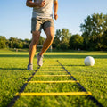 Speed agility ladder with fluorescent yellow rungs for football training