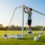 Football goal nets 24 x 8 ft, durable HDPE for clubs and schools
