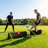Interactive football training rebound board with reaction lights