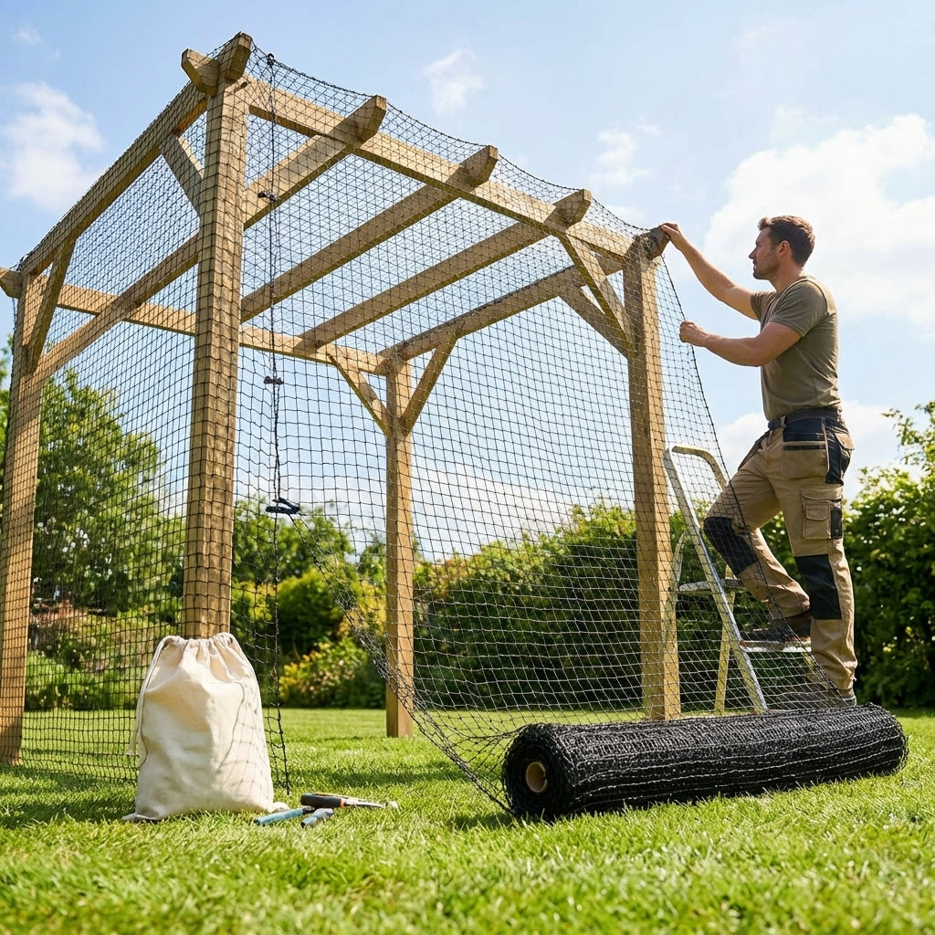 19mm black bird netting made from high-density polyethylene for garden and industrial use