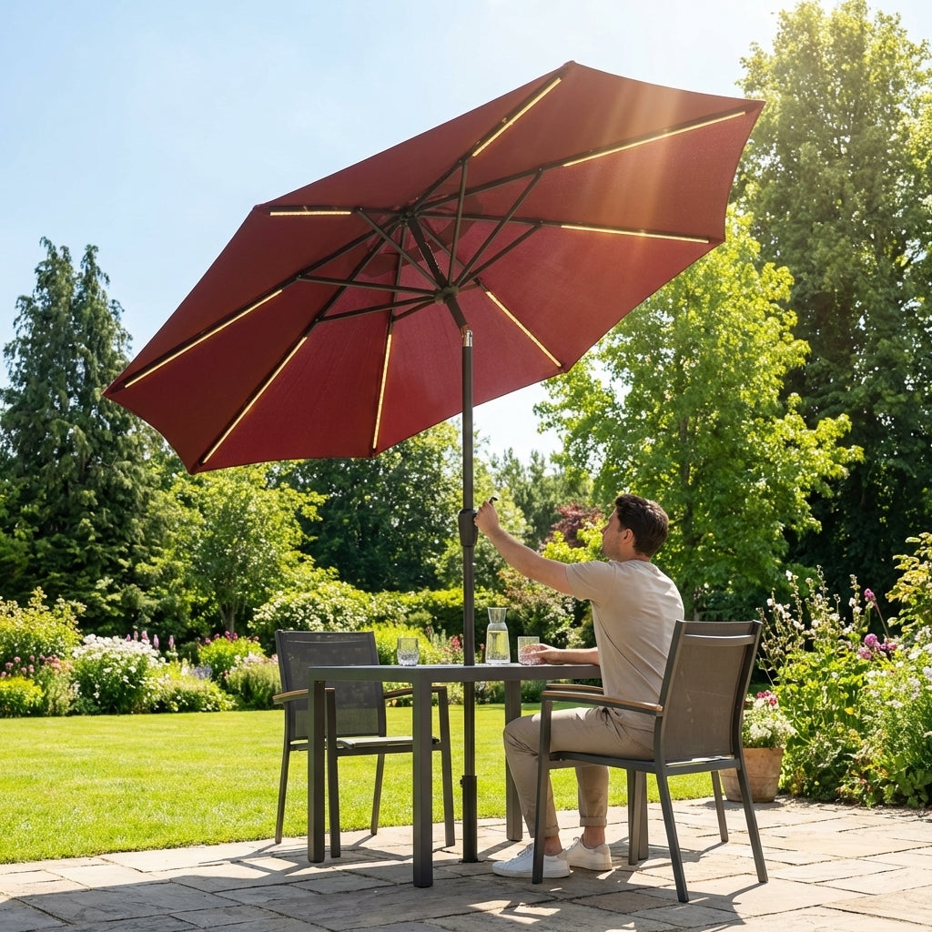 Garden Parasol 2.7m with steel frame and UV protection