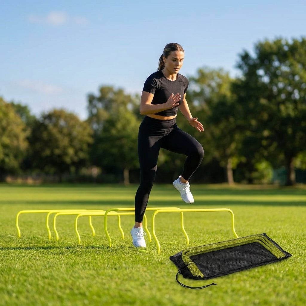 Speed Training Hurdles – 6in, 9in, 12in – Durable Plastic – Sports & Schools
