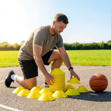 Multi-coloured basketball training marker cones