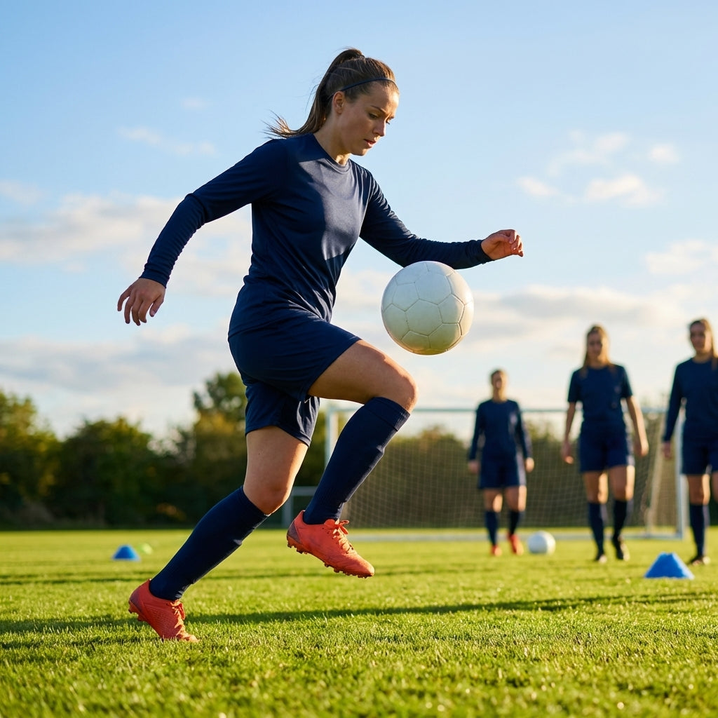 Women's Football Kit with Long Sleeve Shirt and Shorts