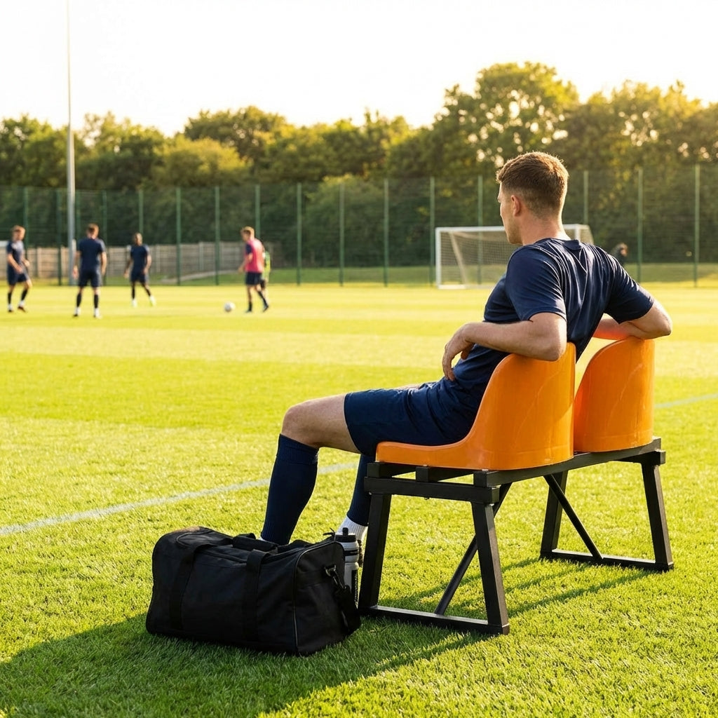 Aluminium sports bench with HDPE seats for indoor and outdoor use