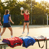 Reversible netball bibs in various colours and sizes for sports teams