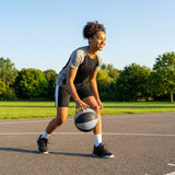 Basketball made of microfibre leather suitable for indoor and outdoor use
