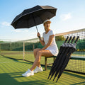 150cm black tennis umbrella with fibreglass frame and EVA handle