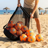 Football carry bag with 12 footballs, durable mesh