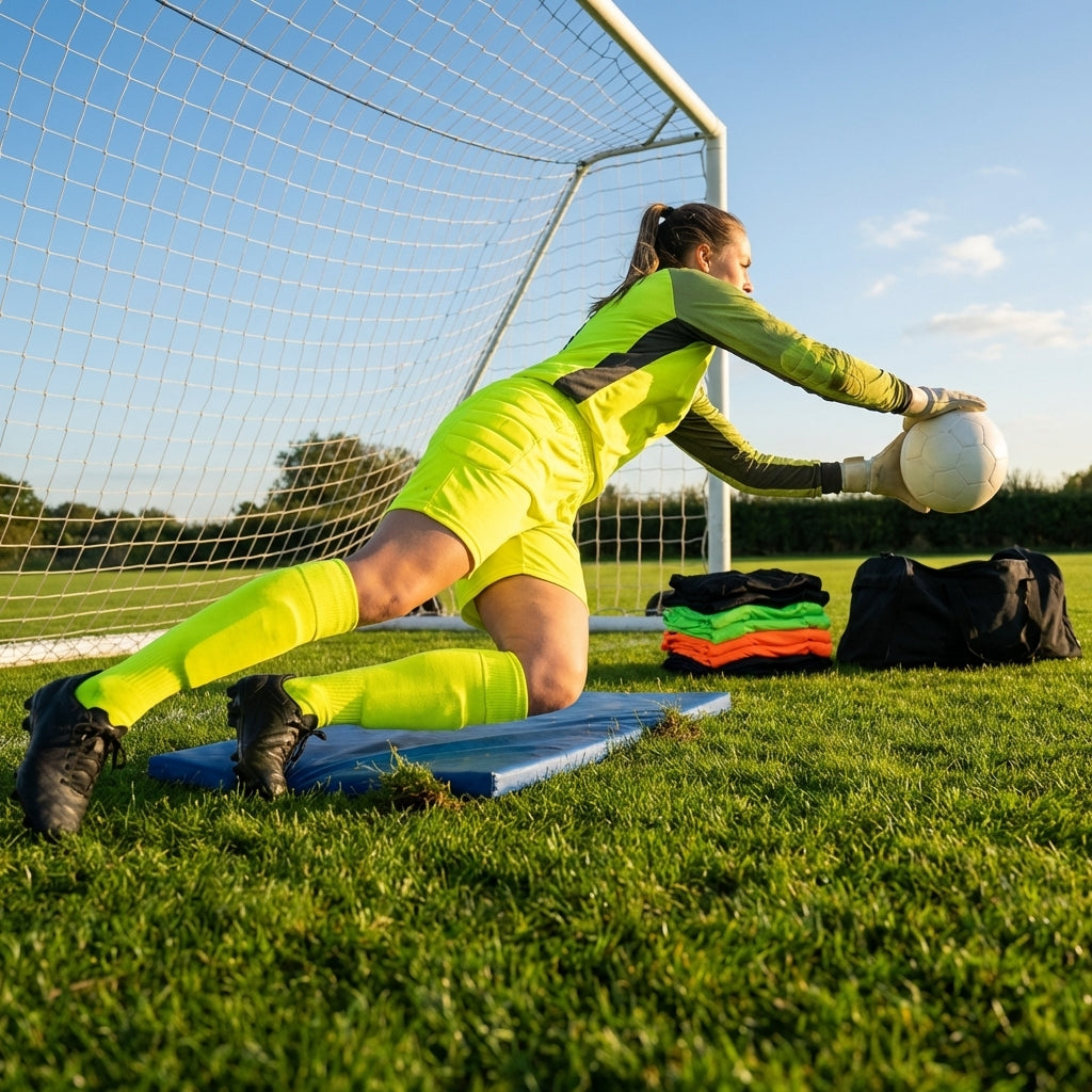 Women’s polyester goalkeeper shorts in vibrant colours