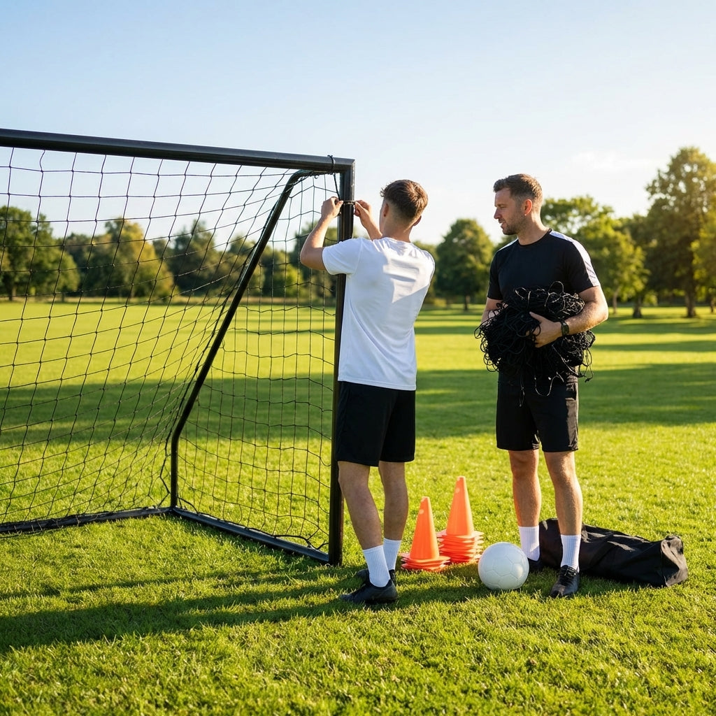 Football goal net in multiple sizes and colours for clubs and gardens