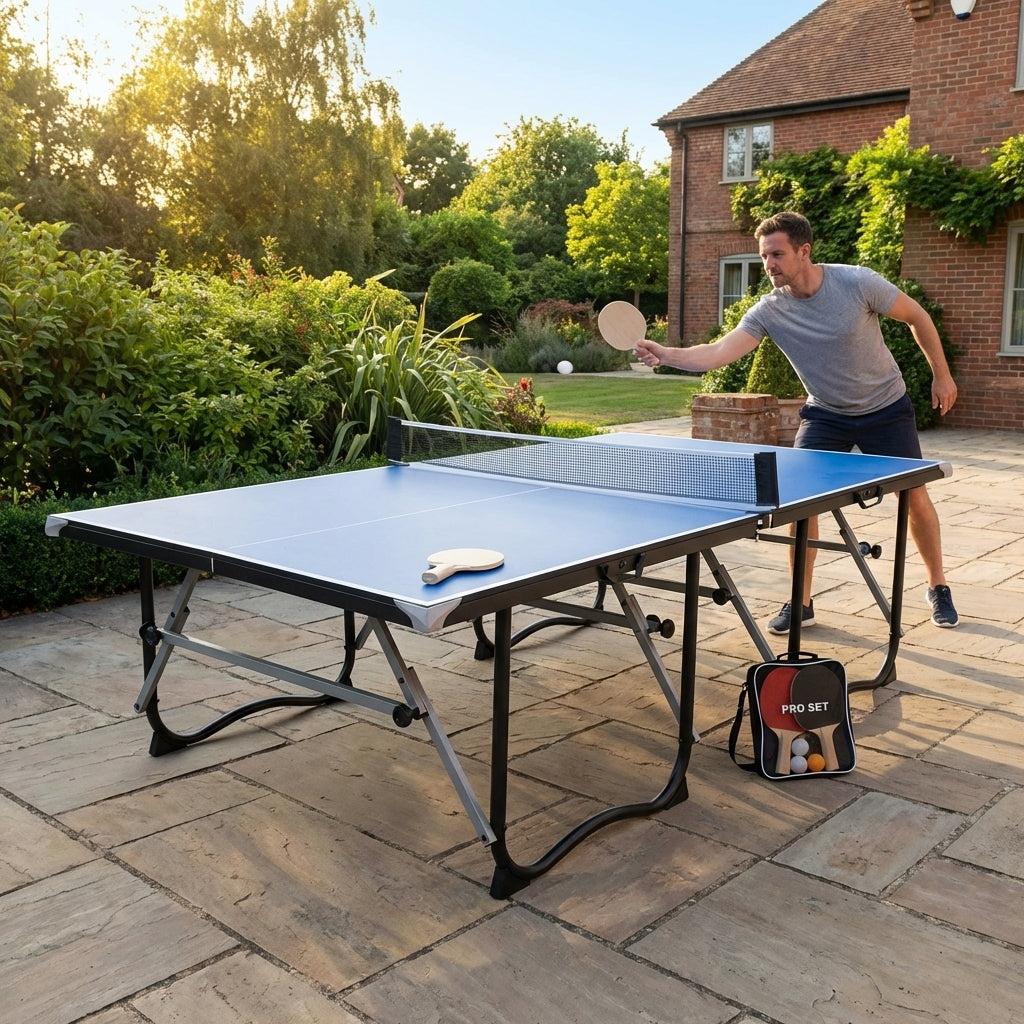 Foldaway Table Tennis Table with regulation size and PVC laminate